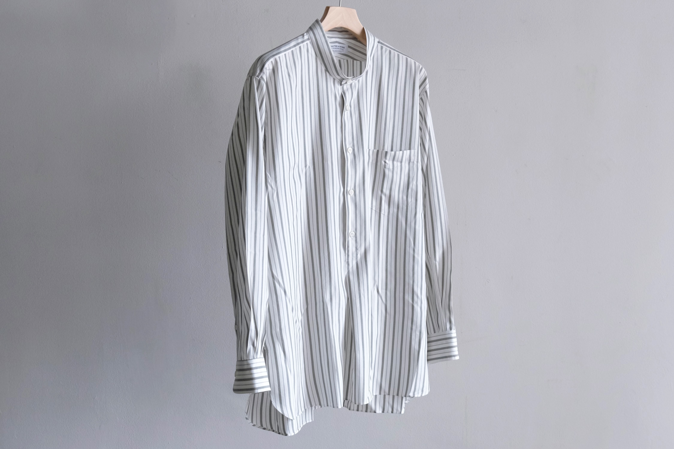 MAATEE&SONS SILK STRIPE PULL OVER SHIRTS