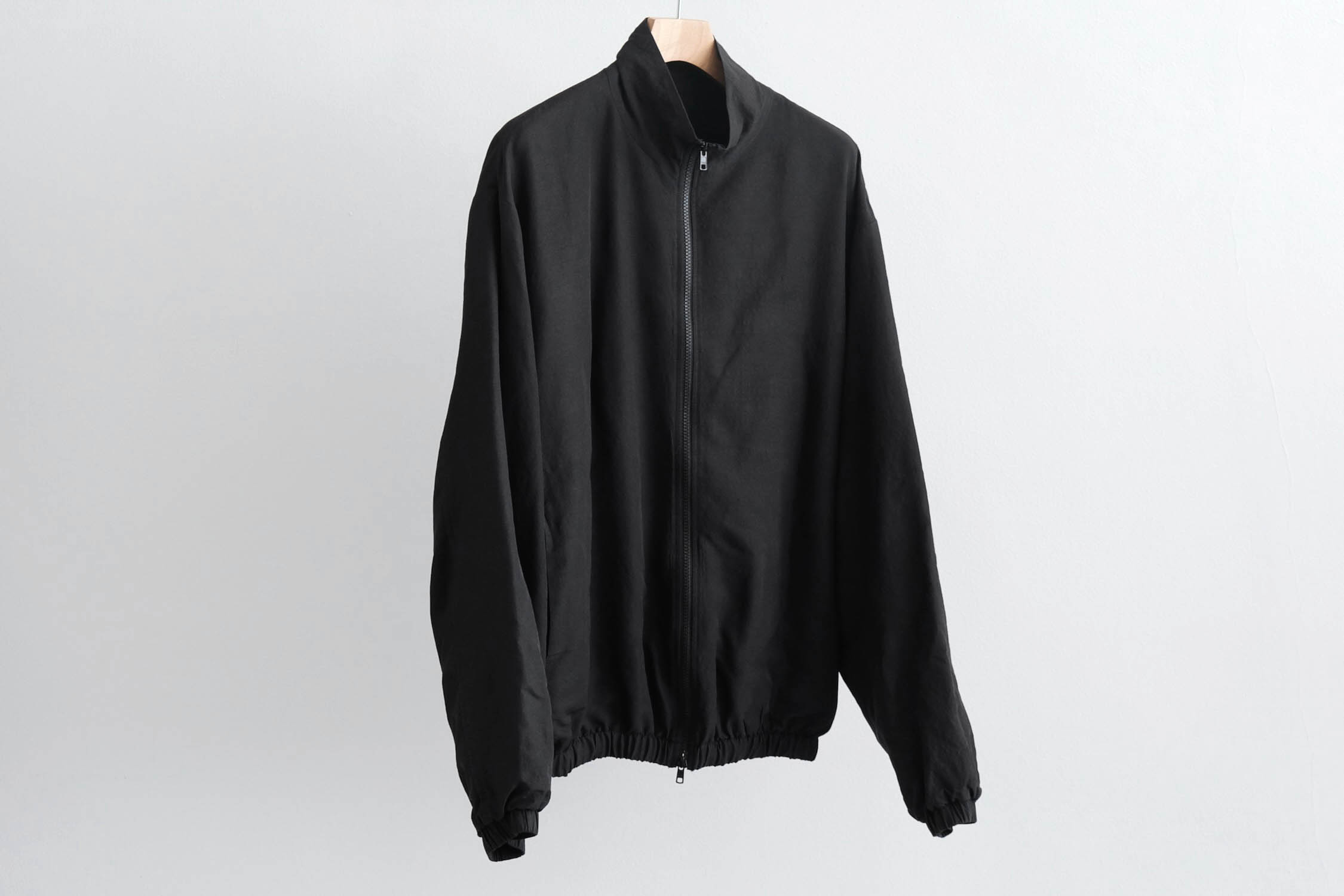WOOL/SILK SHIRRED LIGHT ZIP JACKET - WUNDER